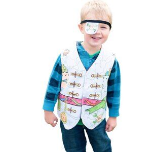 New w/Tag-Great Pretenders Color-a-Pirate Vest & Eyepatch-Reversible Pirate Vest